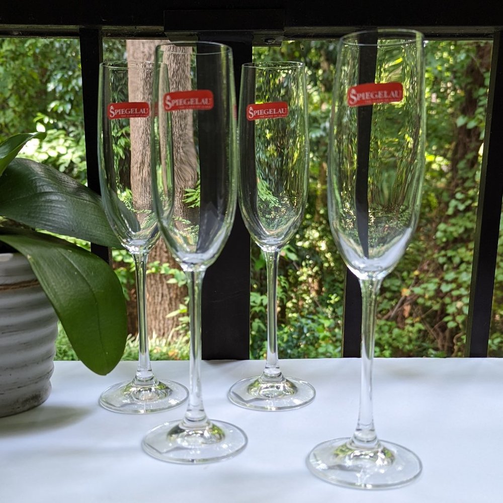 SPIEGELAU Salute Crystal Champagne Wine Glasses Set of 4 Brand New - Picture 2 of 10